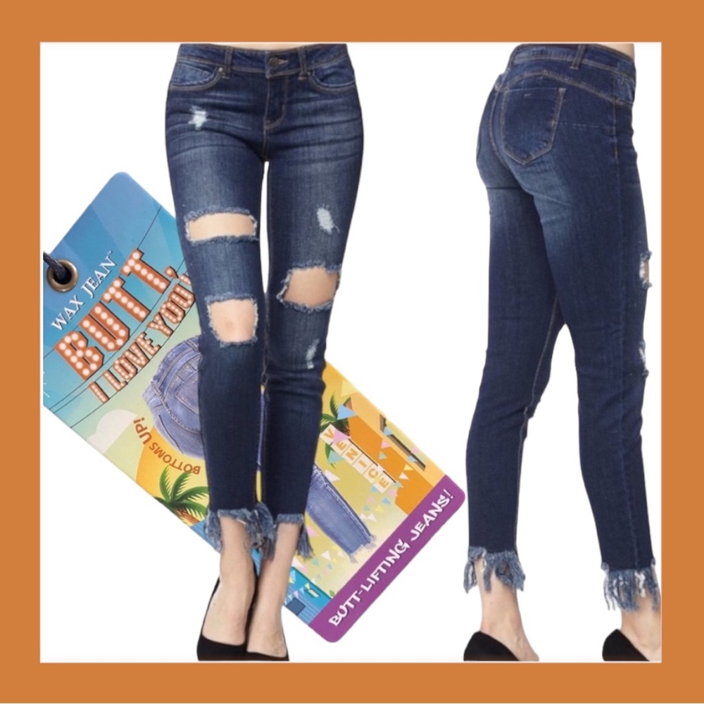 🔥BRAND NEW Butt I Love You push up ankle jeans. Extra distressed Multiple sizes